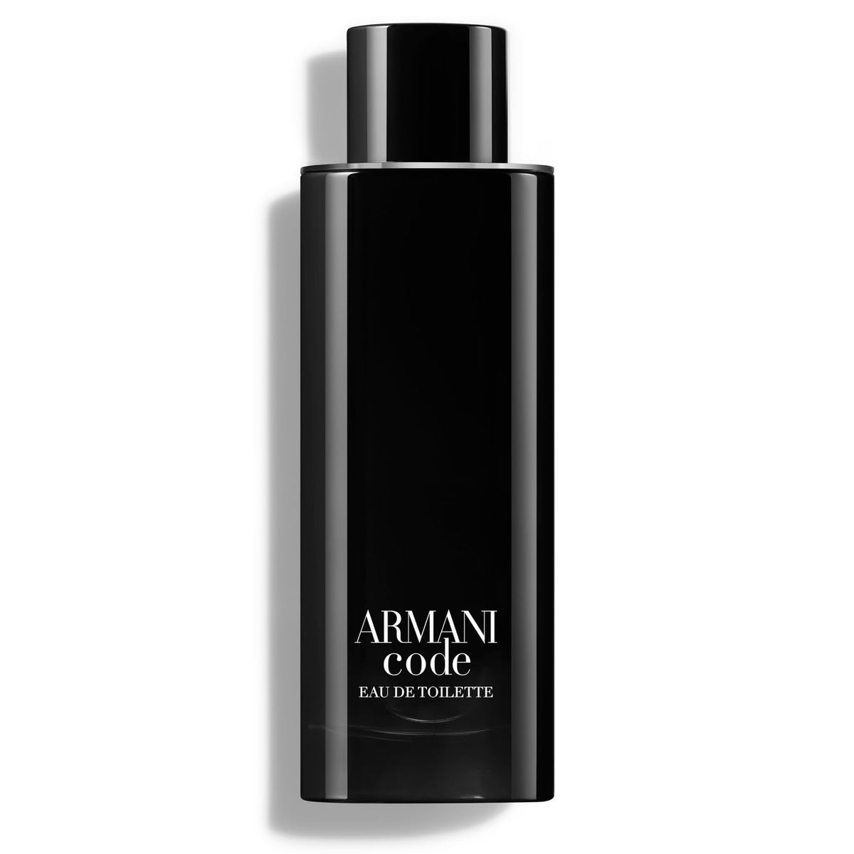 Armani Beauty Code front bottle showing sleek rounded-square design and bold black falcon
