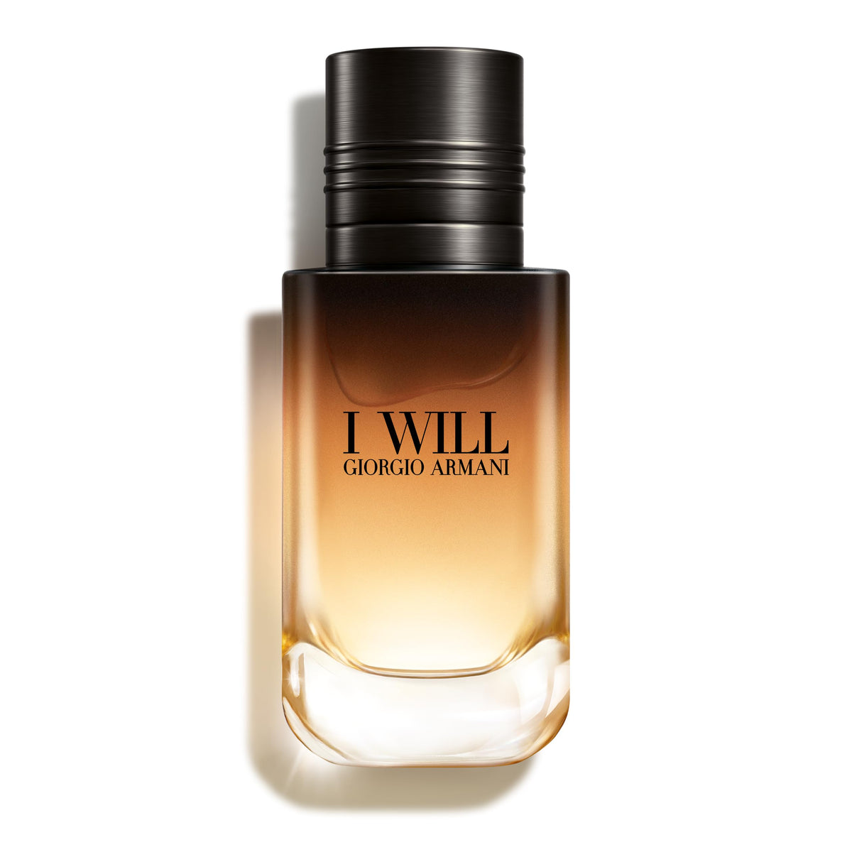 Armani Beauty I Will front bottle showing sleek black gradient and branding benefit