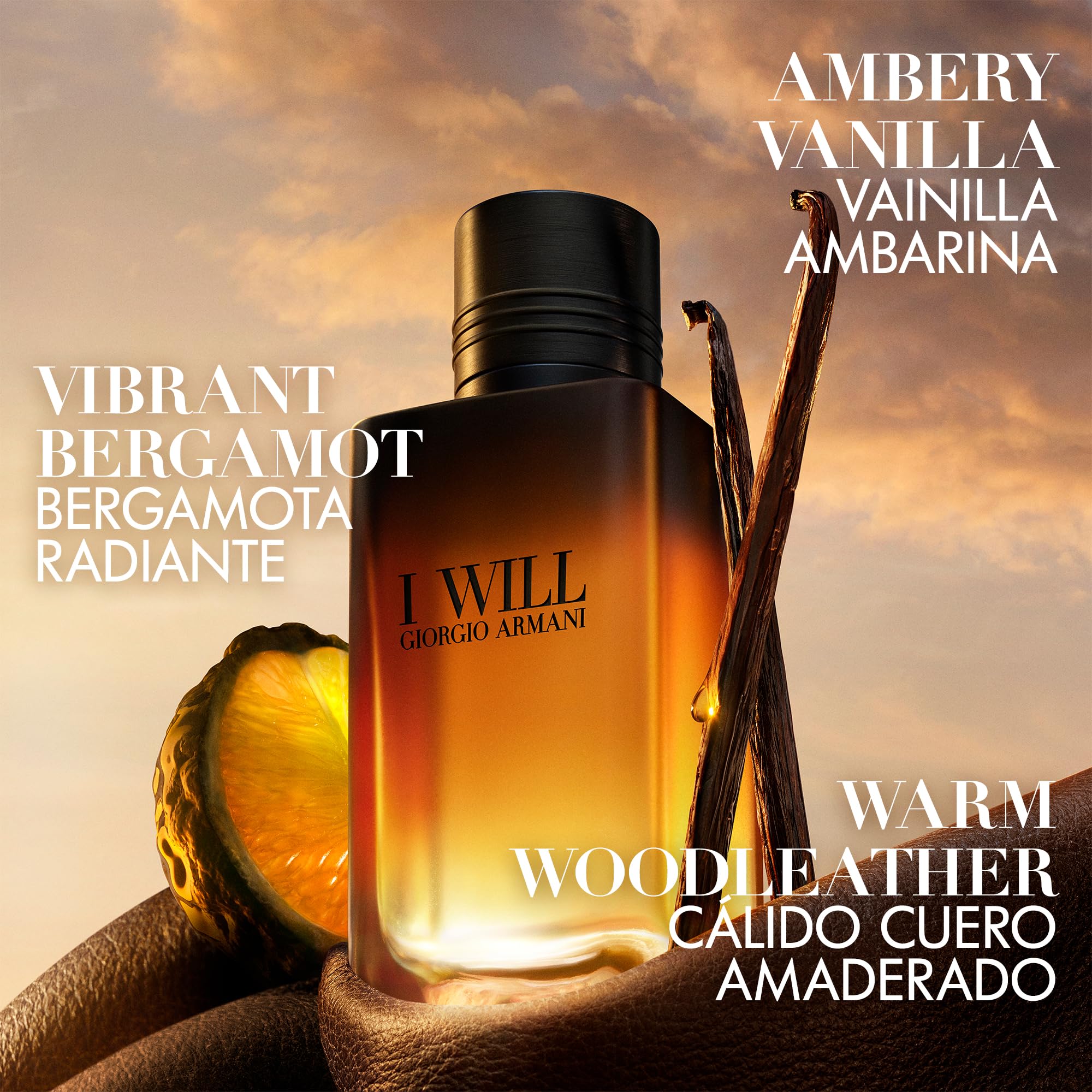 Armani Beauty side profile with brushed-metal cap highlighting premium finish