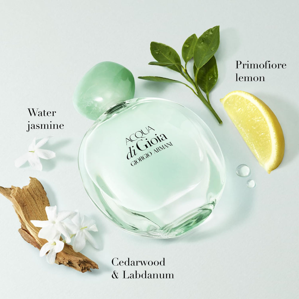 Armani Beauty spray in use on wrist demonstrating precise application and freshness