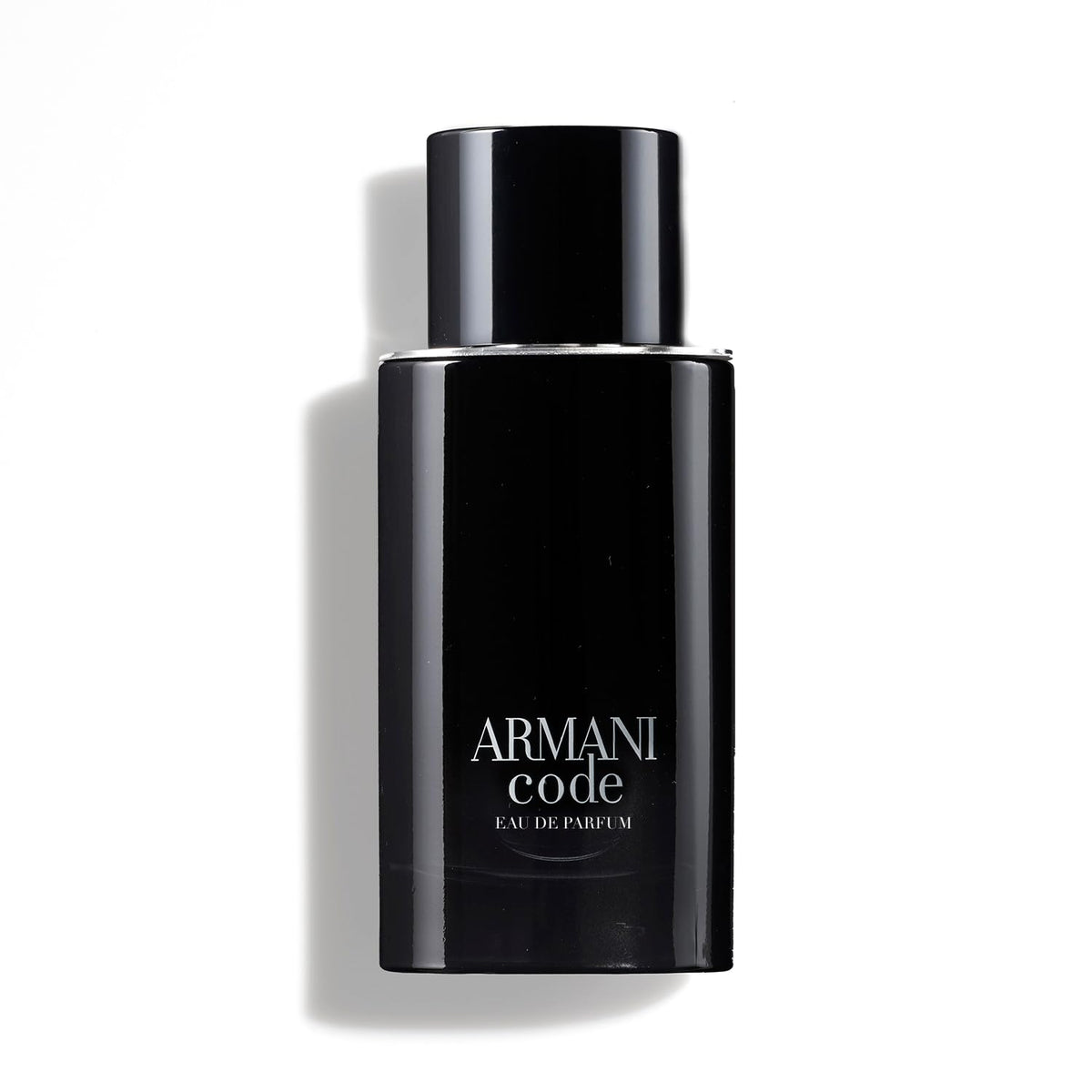 Armani Beauty bottle front packaging showing sleek black design and elegance