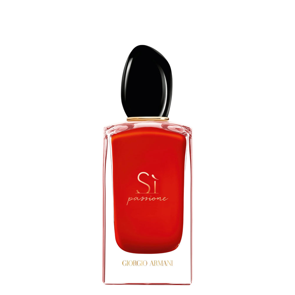 Armani Beauty Si Passione front bottle shows elegant shape and vibrant finish