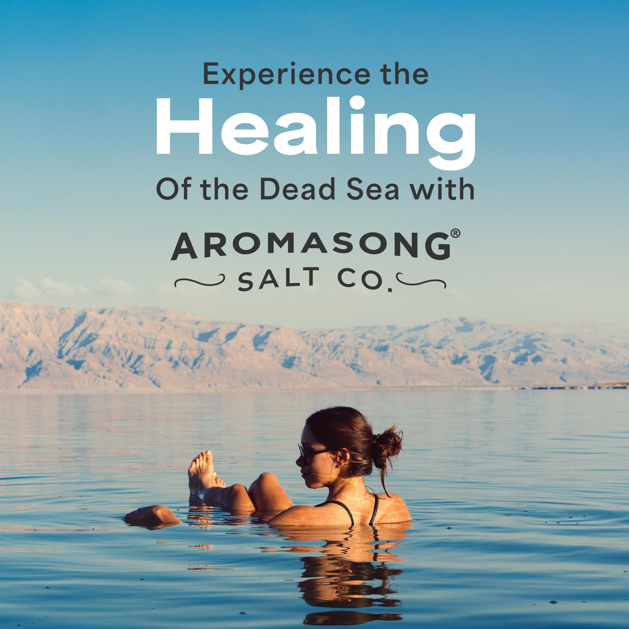 Aromasong bag seal and label detail indicating pure Dead Sea source