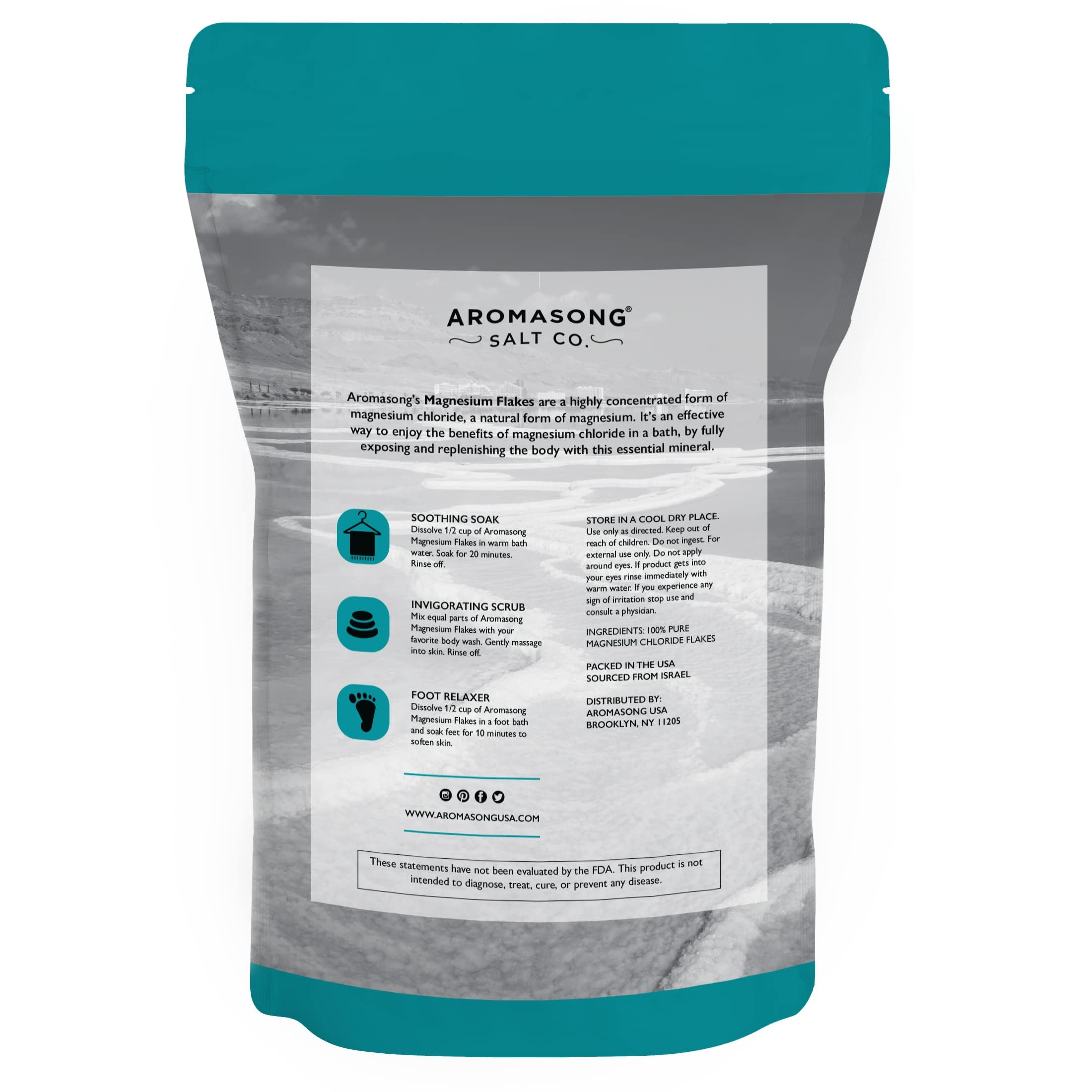 Aromasong hand scooping flakes from bag showing simple application benefit