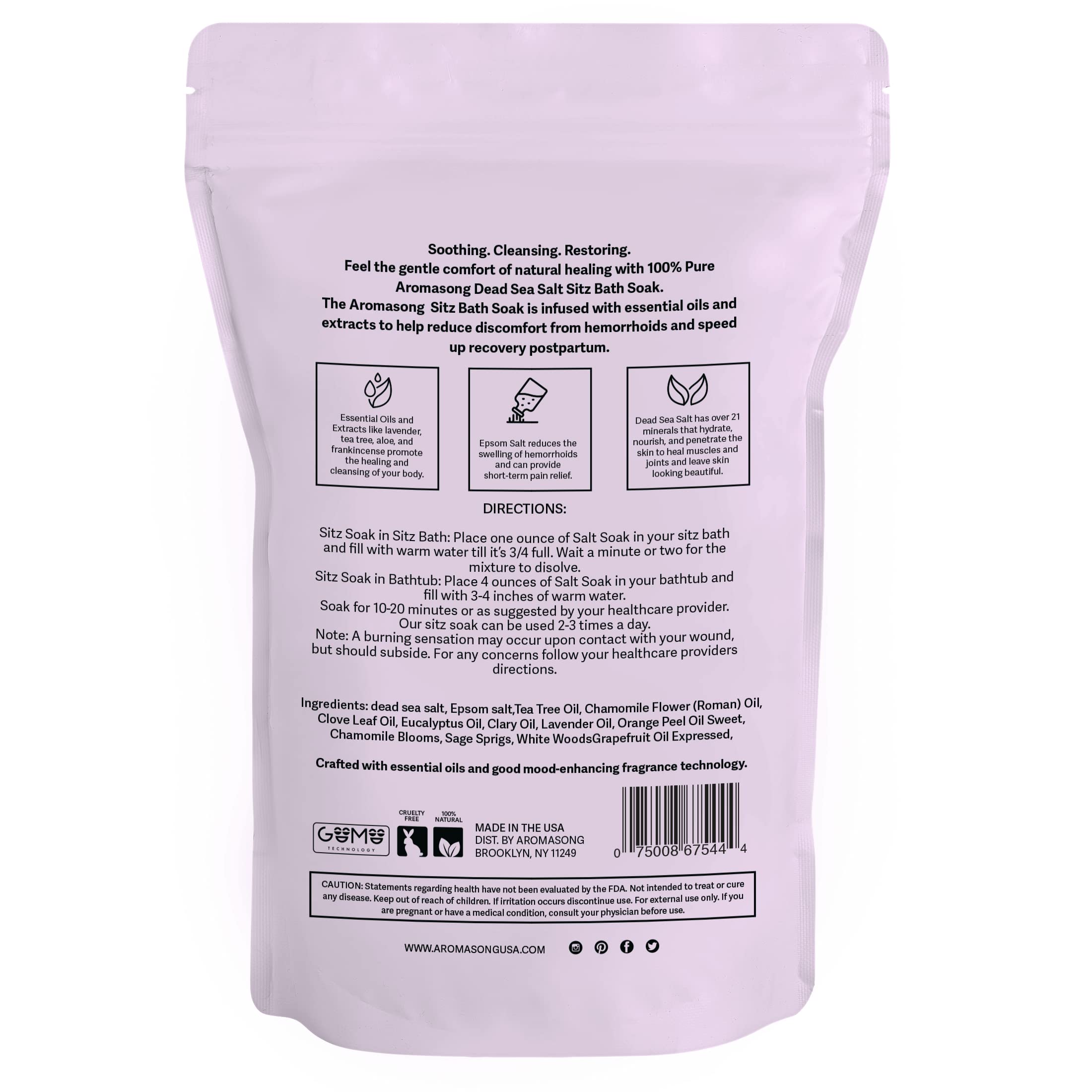 Relaxing bathroom scene with Aromasong soak creating calming postpartum comfort