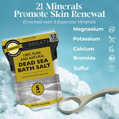 Aromasong pouring salt into a bathtub to create a mineral-rich relax soak benefit