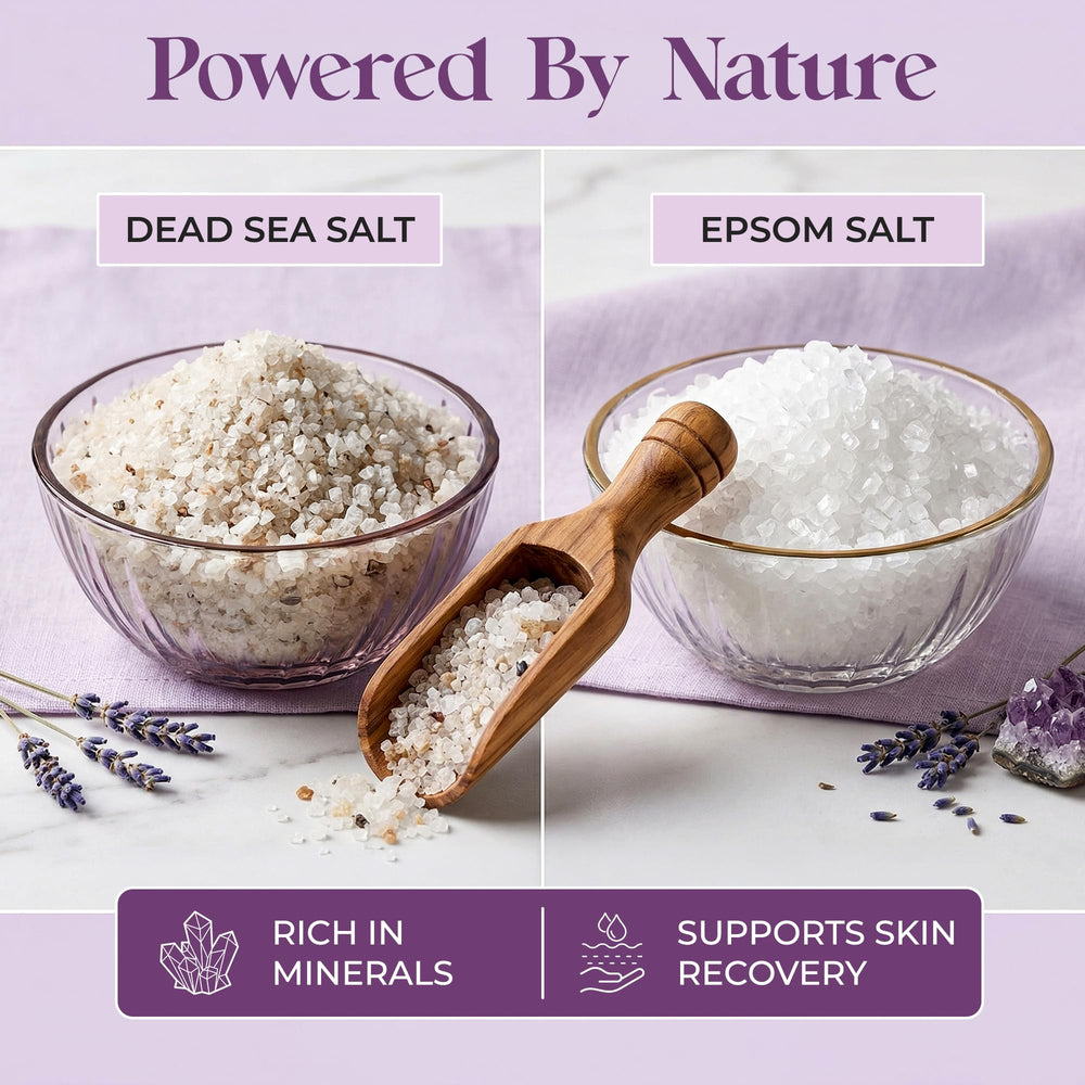 Hand pouring Aromasong salts into a sitz basin to prepare a warm therapeutic soak