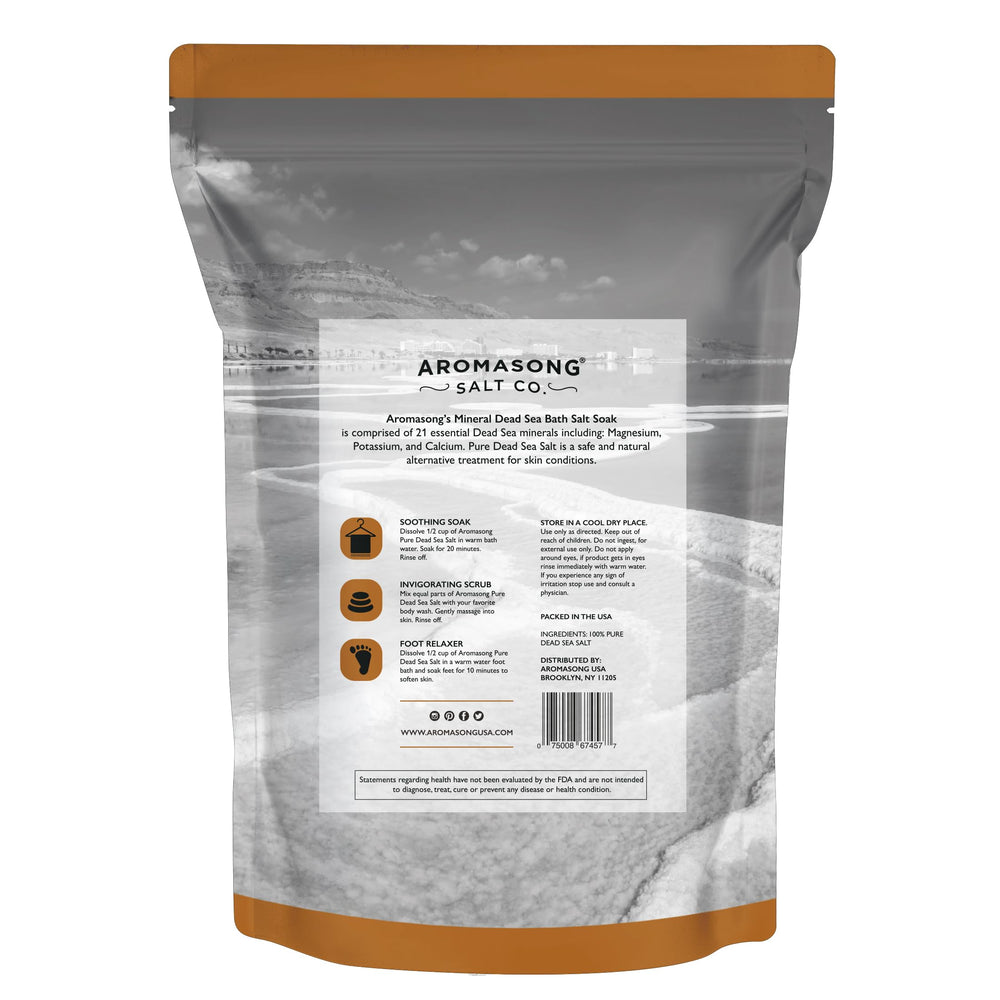Aromasong resealable zipper detail on bag preserving salt freshness and dryness