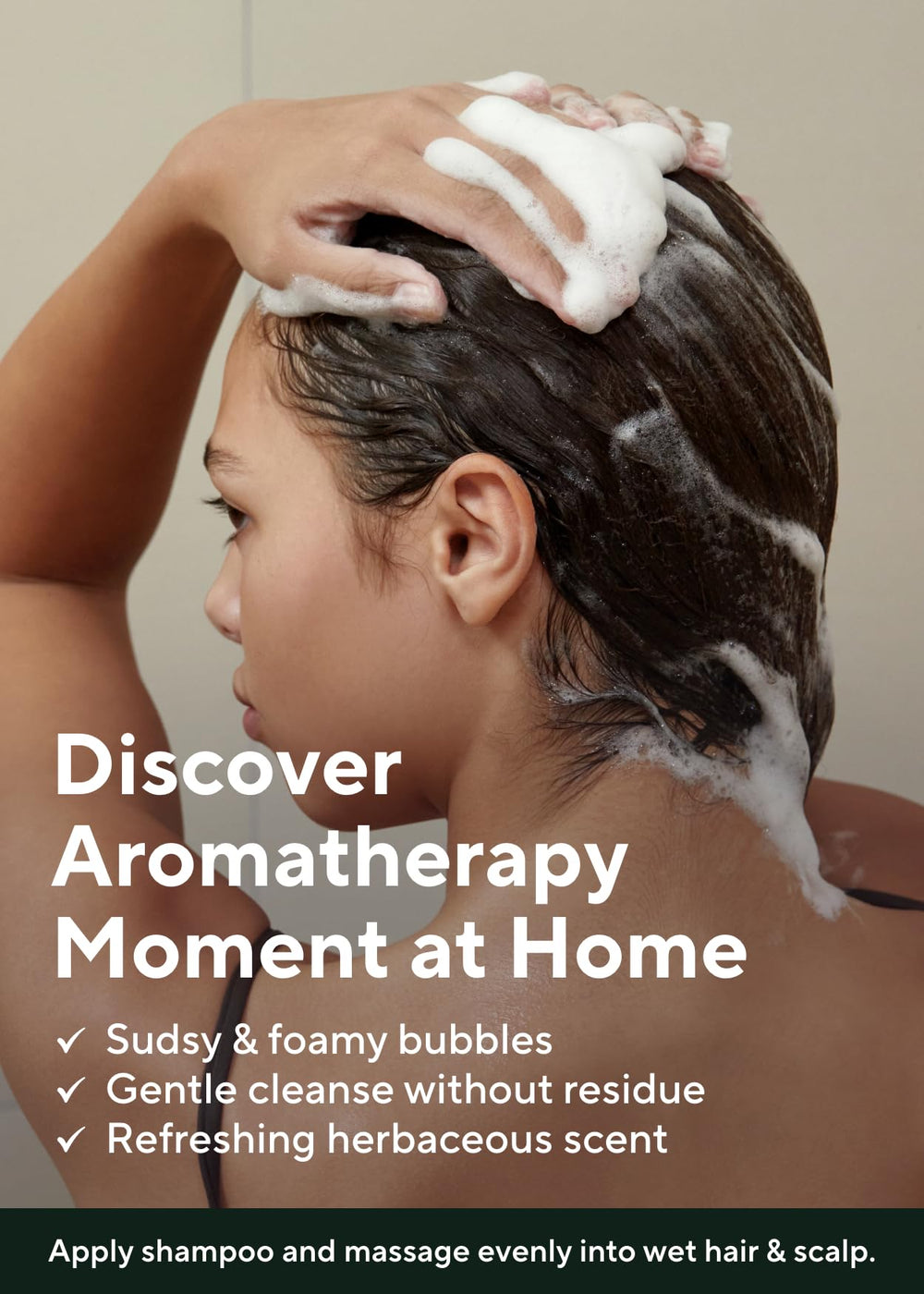 AROMATICA label close-up highlighting rosemary decoction and biotin for scalp care