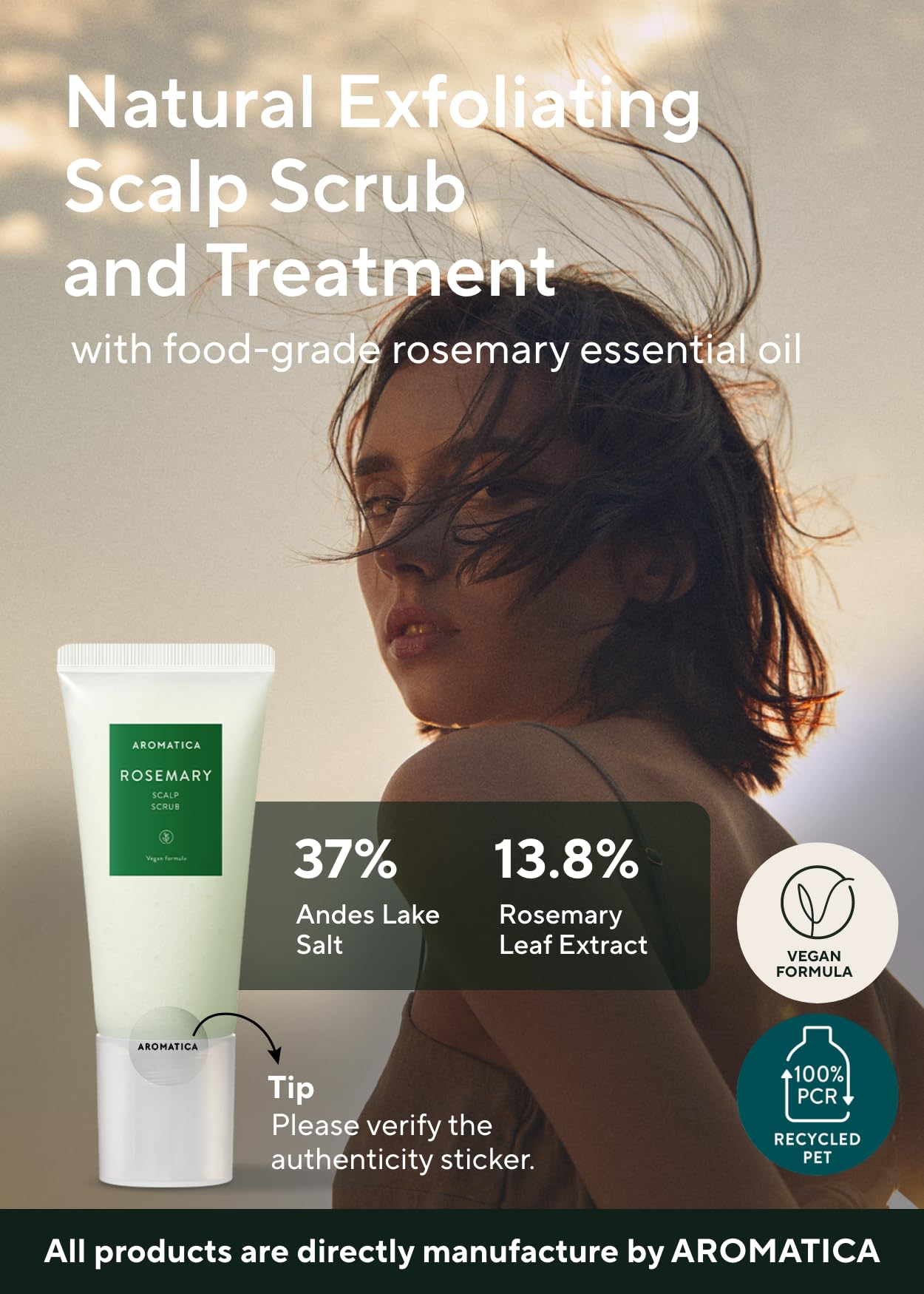 AROMATICA detailed salt granules from Andes lake salt for effective cleansing