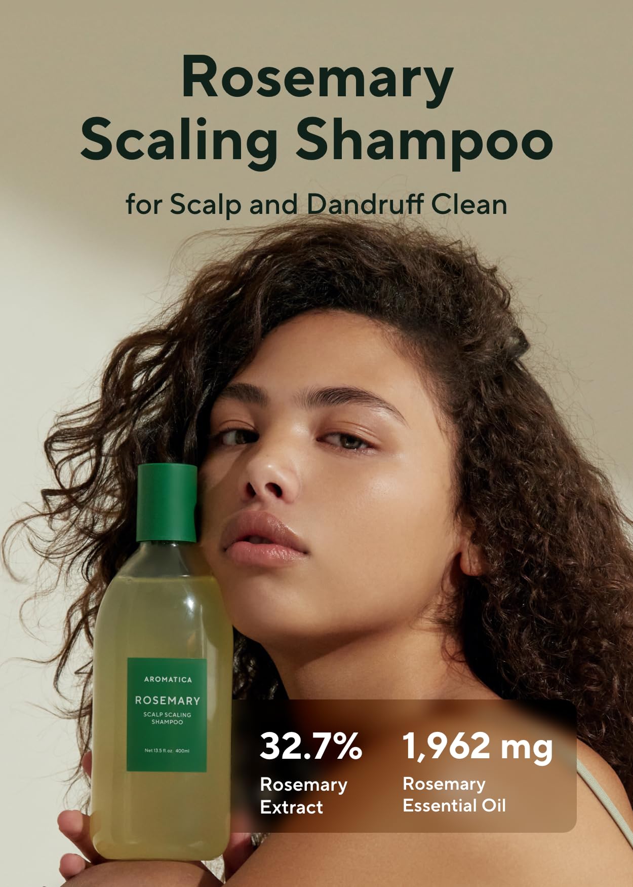 AROMATICA close-up of shampoo texture and foam, demonstrating gentle lather and cleansing