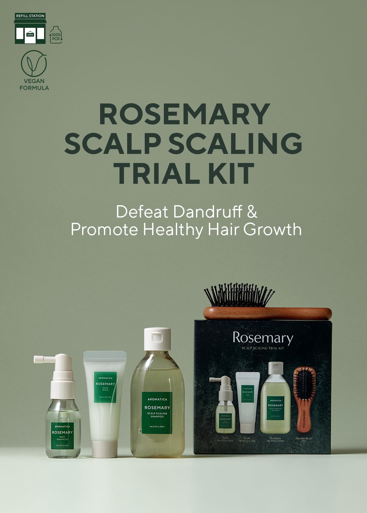 AROMATICA rosemary shampoo pump dispensing for gentle cleansing and volume