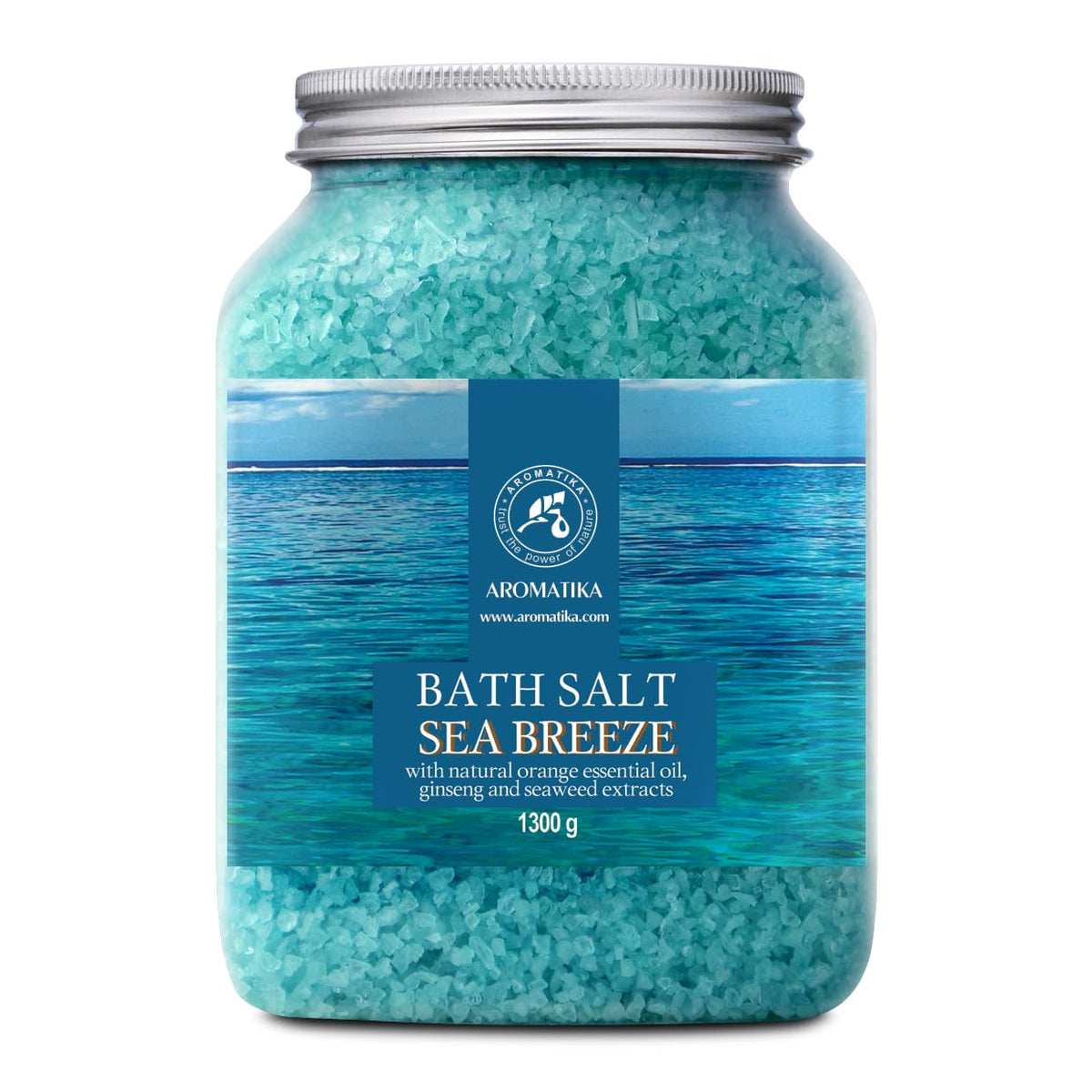 AROMATIKA front jar showing Sea Breeze label and 46 oz size for long-lasting use
