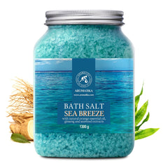 AROMATIKA open jar with visible sea salt crystals highlighting natural ingredients