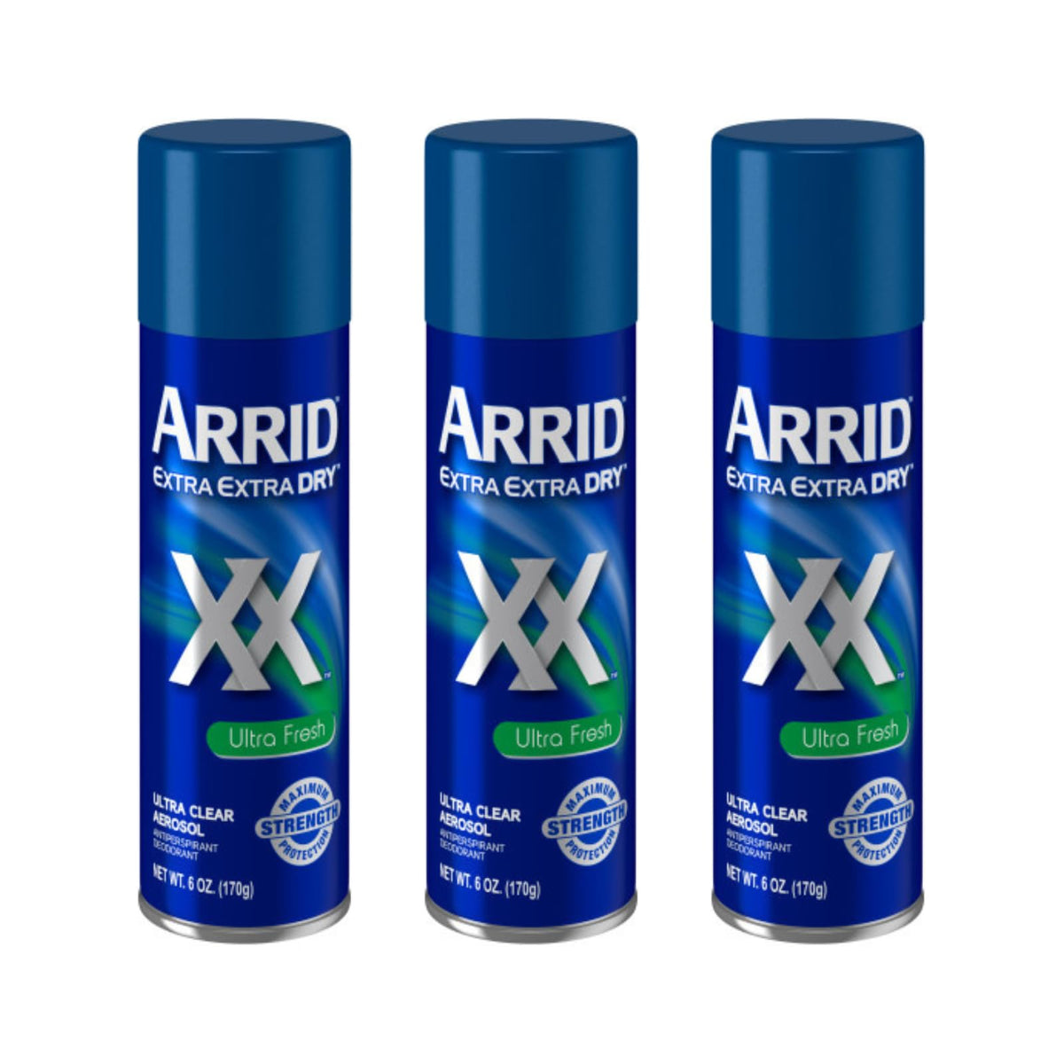 Arrid aerosol front packaging showing brand and scent for quick identification and confidence