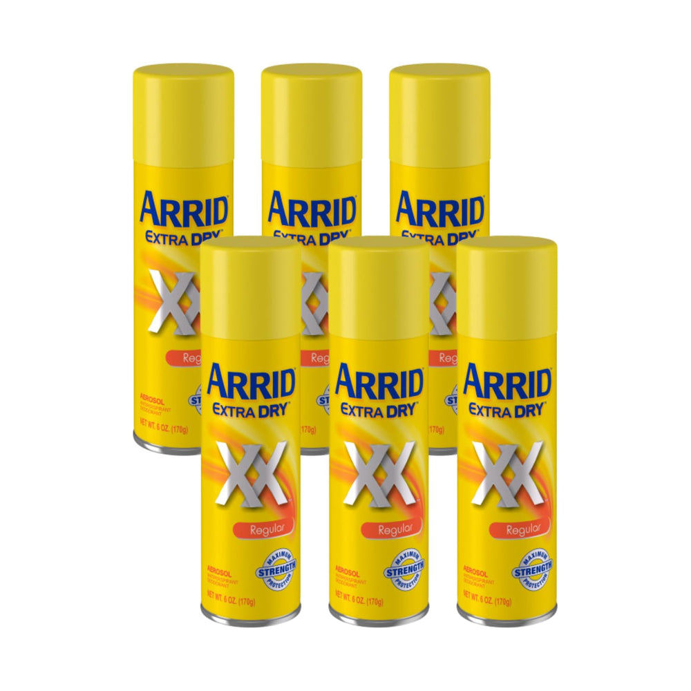 Arrid front aerosol can showing brand and everyday sweat protection