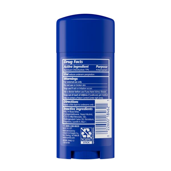Arrid XX next to hand showing compact 2.6 oz size for portability