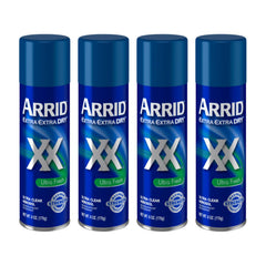 Arrid XX front packaging showing four 6 oz cans for dependable protection