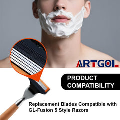 Artgol blades installed on GL-Fusion 5 handle demonstrating easy fit