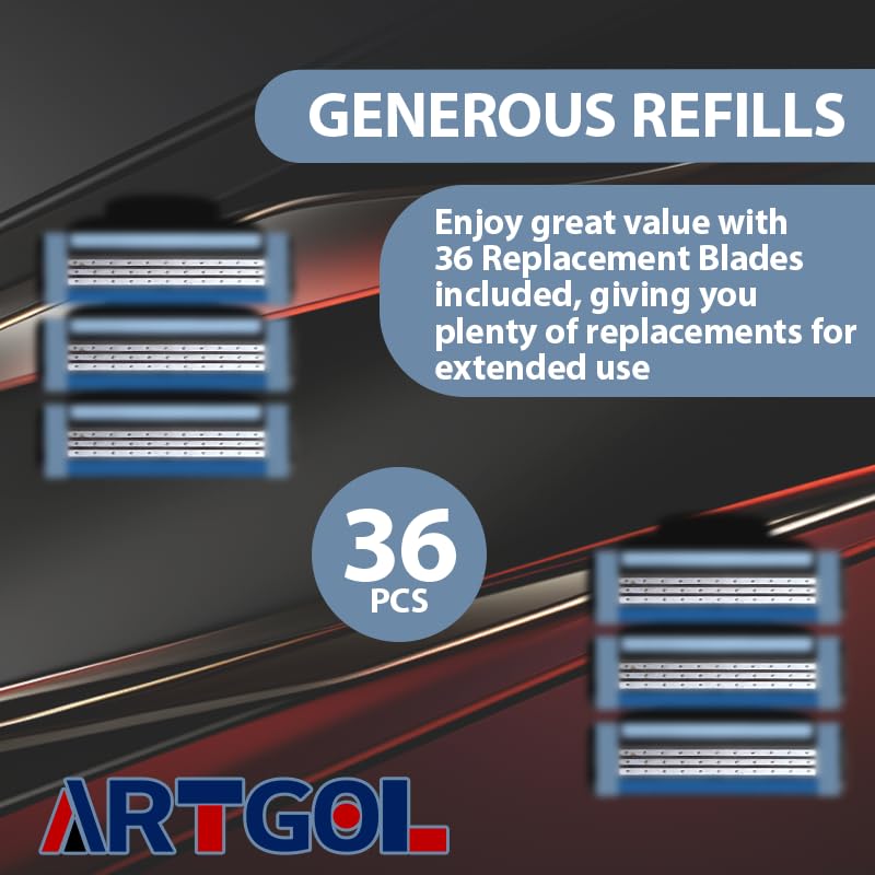 Artgol close-up of three-layer nano blades highlighting smooth cutting benefit
