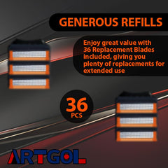 Artgol close-up of five-layer blade edges highlighting smoother shave