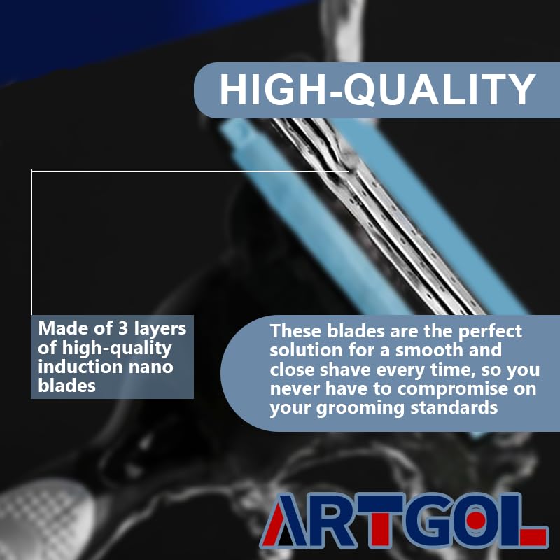 Artgol cartridges staged in bathroom for lifestyle context and shaving readiness
