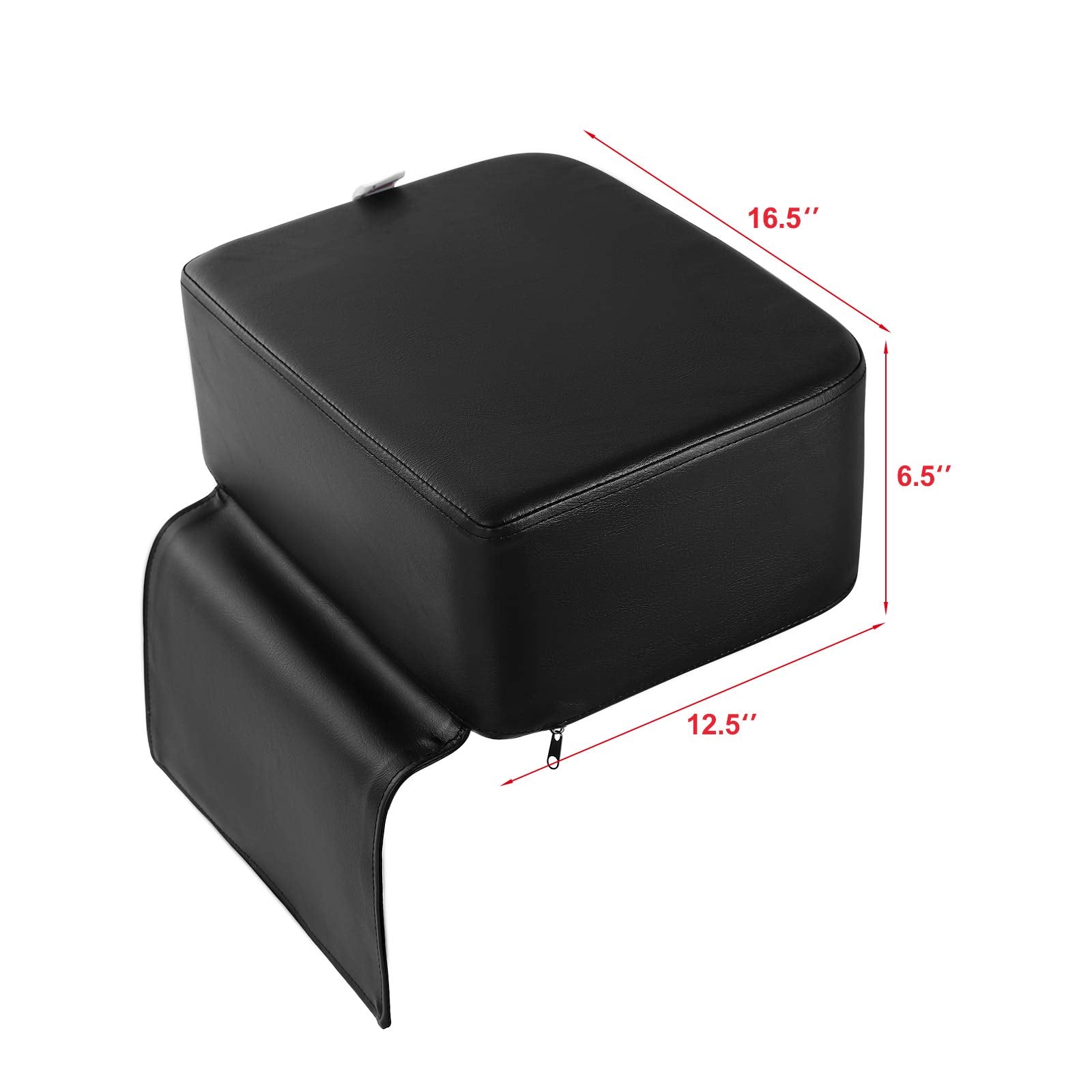 Artist hand angled detail highlighting secure fit on barber chair for safer cutting