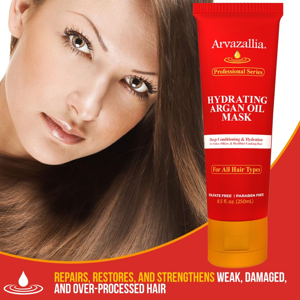 Arvazallia applying mask to wet hair demonstrating quick five-minute treatment benefits