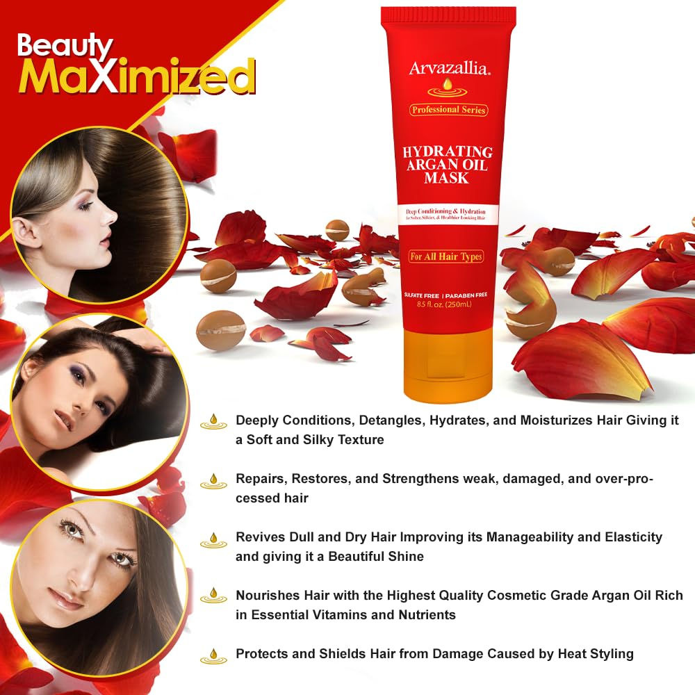 Arvazallia in bathroom routine scene showing restored shine and smoother styling