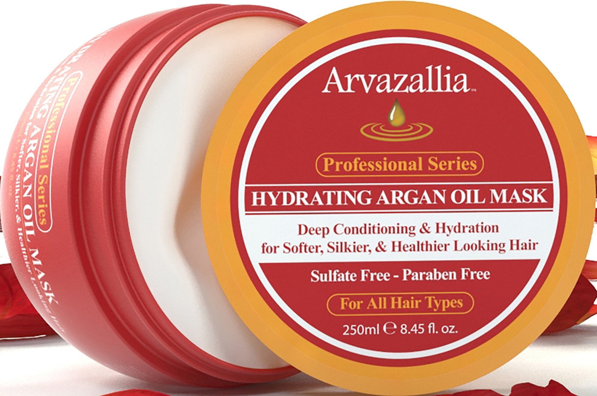 Arvazallia open jar texture showing creamy argan-rich formula