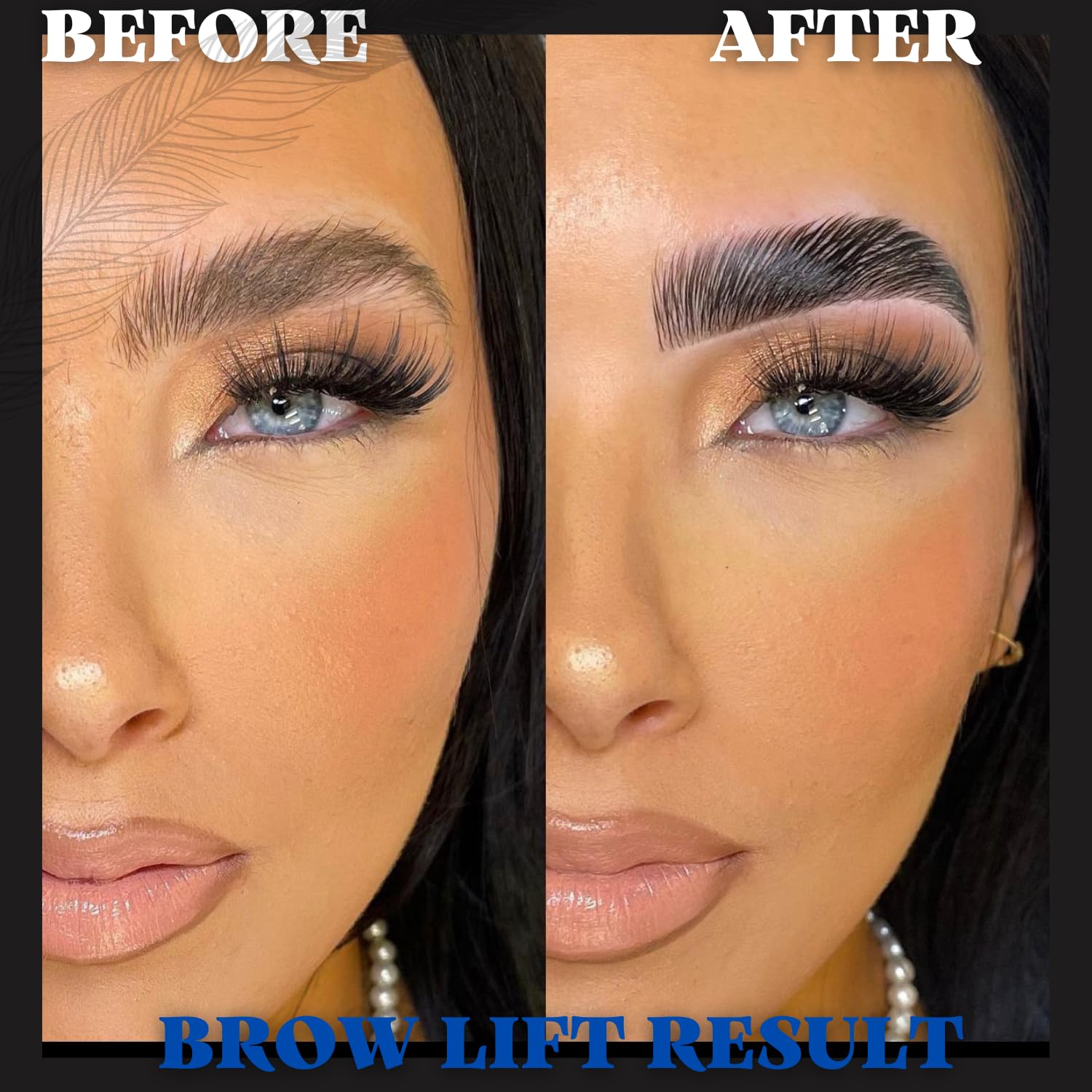 ARYANA NEW YORK before and after brow texture comparison showing fuller look benefit visible results