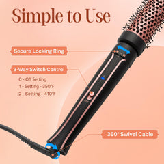 Asani detachable brush head next to velvet pouch for compact travel convenience