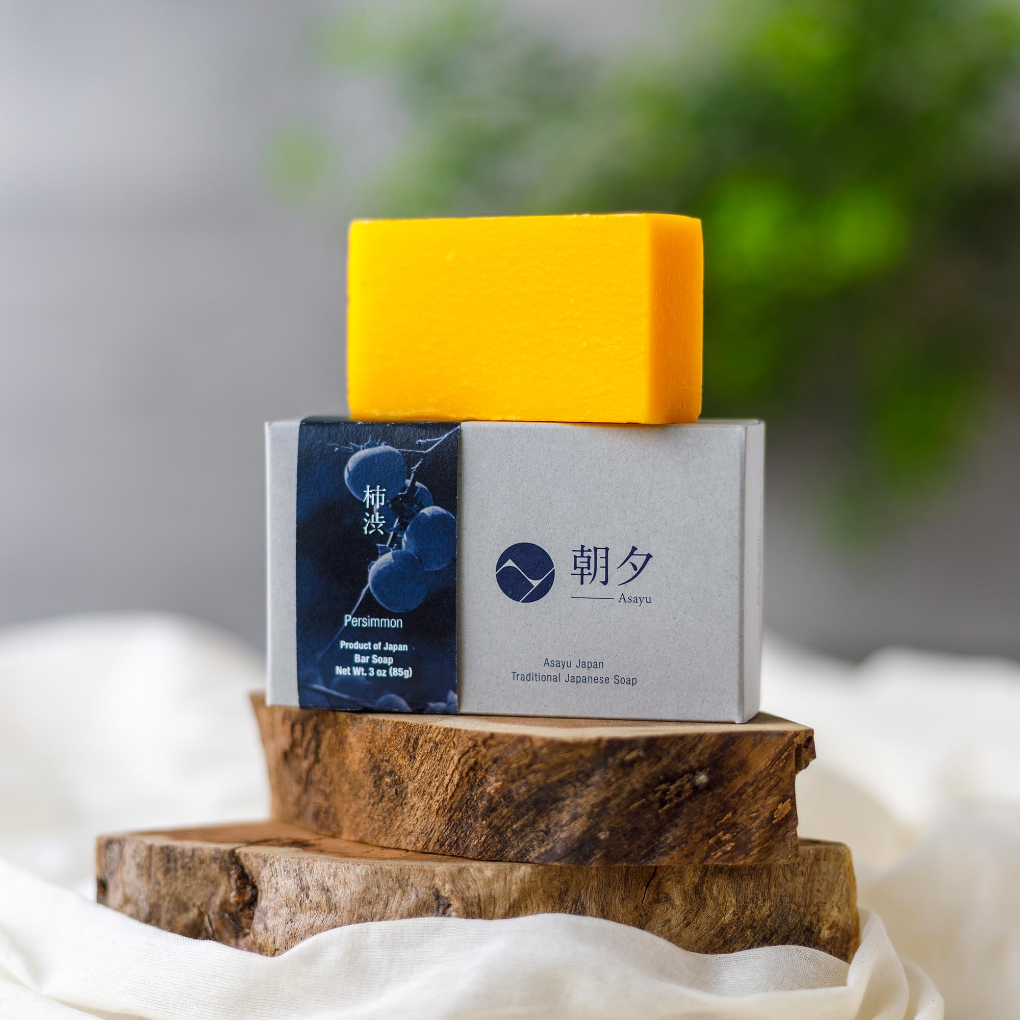 Asayu Japan soap side profile highlighting compact 85g size and travel convenience