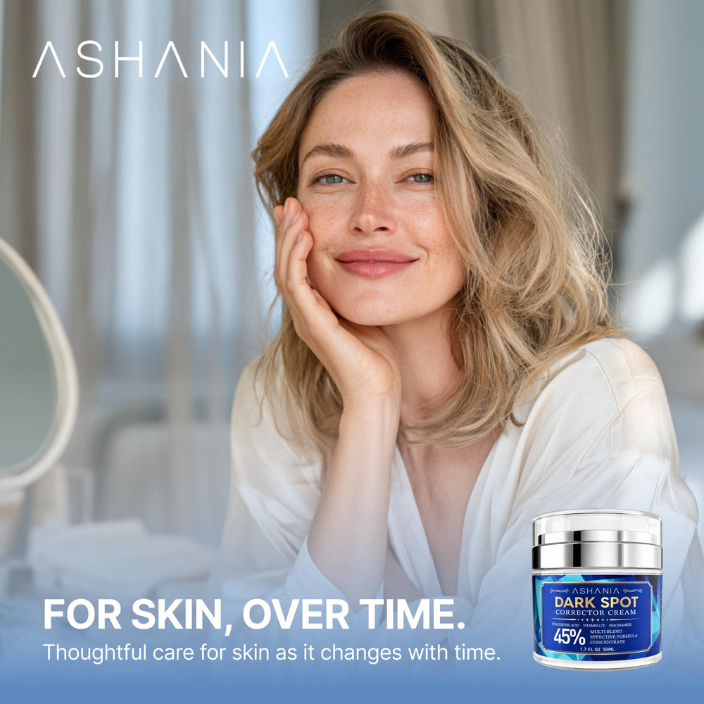 Ashania in a morning bathroom routine illustrating layering under moisturizer and SPF