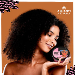 Ashanti Naturals application scene spreading whipped butter on arm for fast absorption