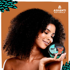 Ashanti Naturals applying souffle on hand for instant softening benefit