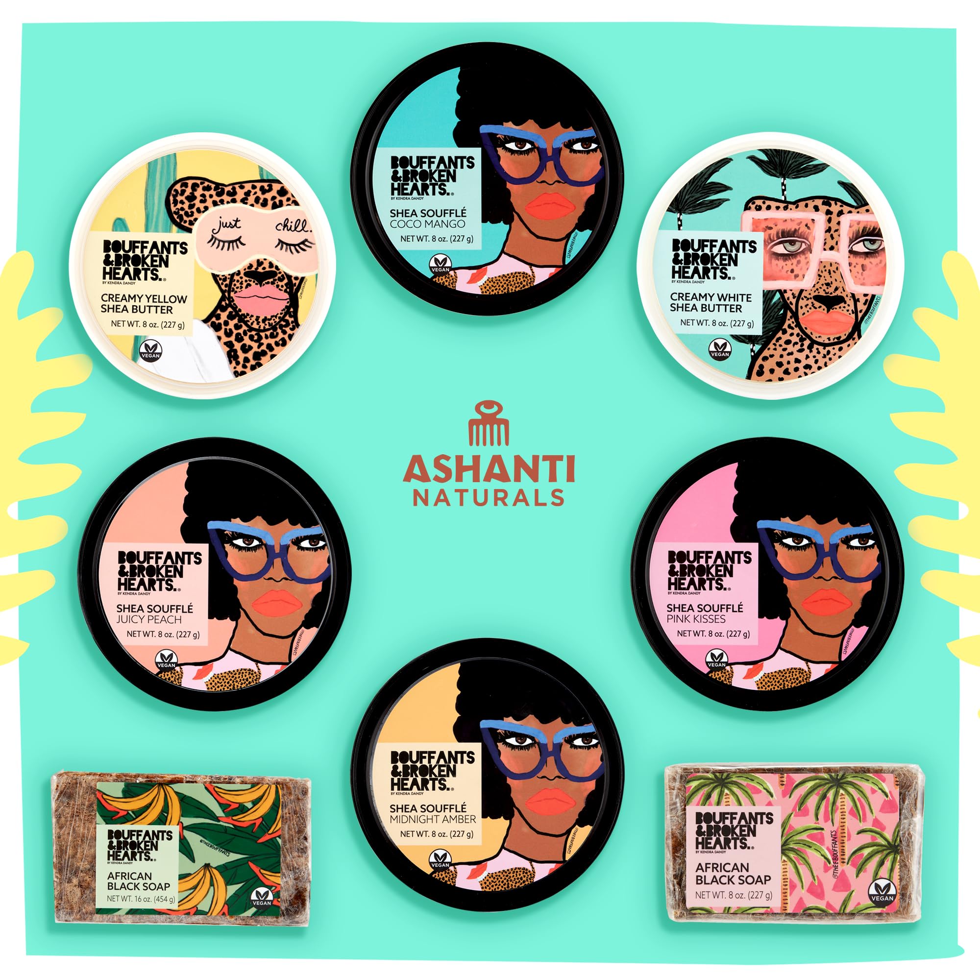 Ashanti Naturals 8oz jar beside a common object to show scale benefit: accurate size expectation