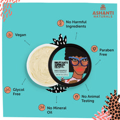 Ashanti Naturals whipped shea texture close-up illustrating smooth spreadability