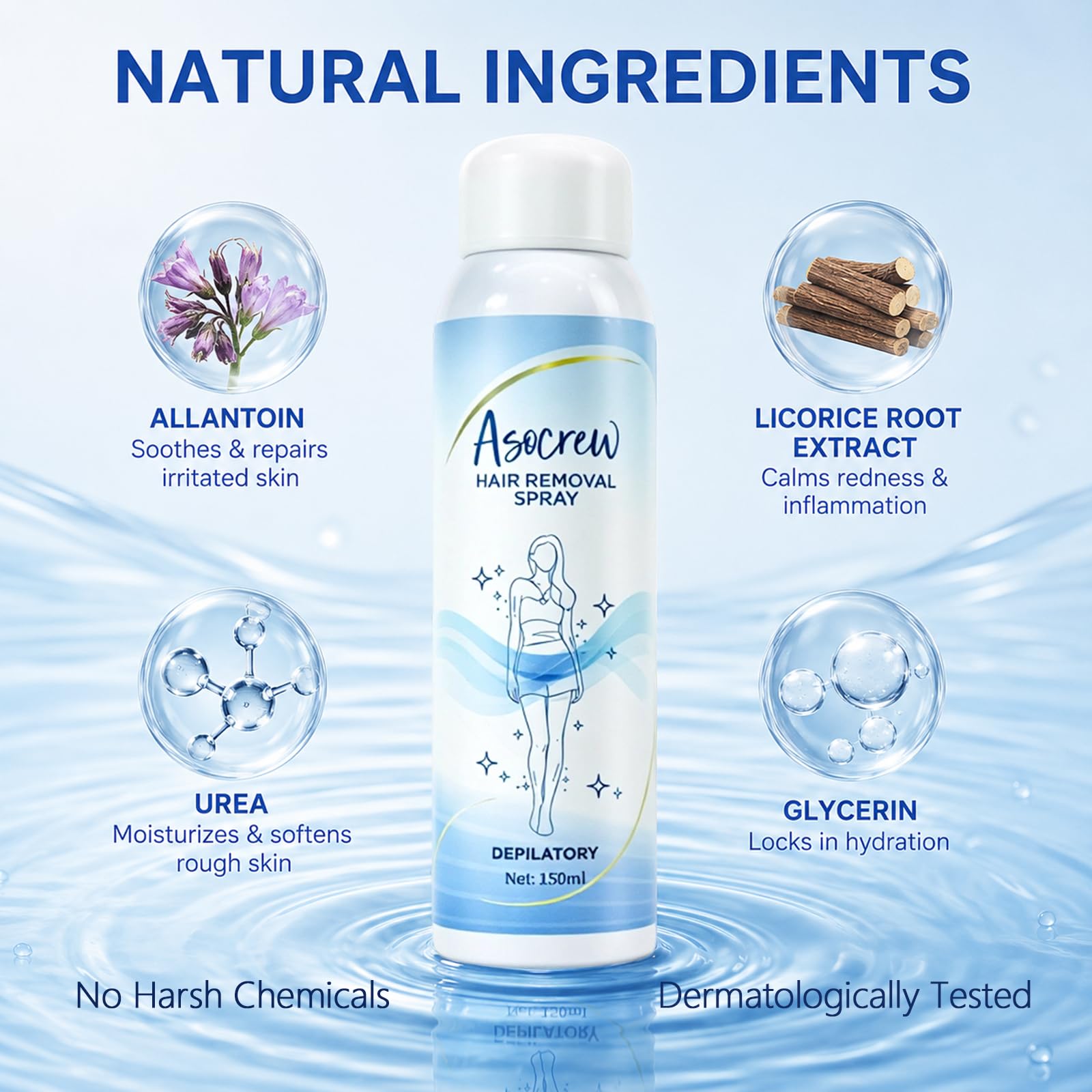 Asocrew in bikini area use showing careful application for delicate skin protection