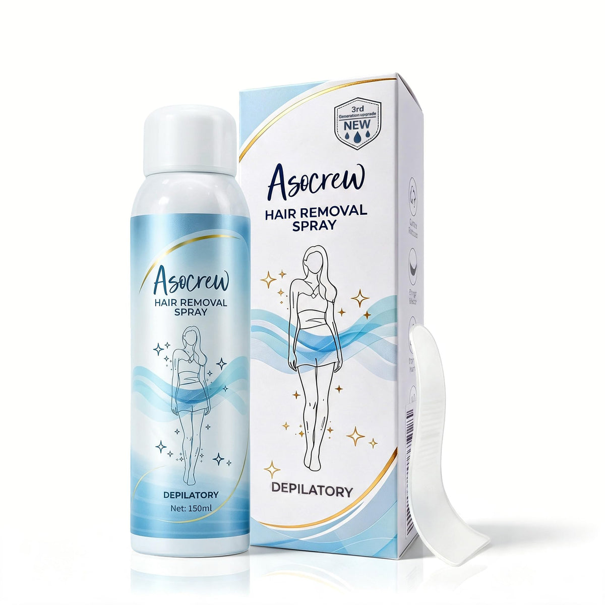 Asocrew front packaging showing compact can and label, easy identification