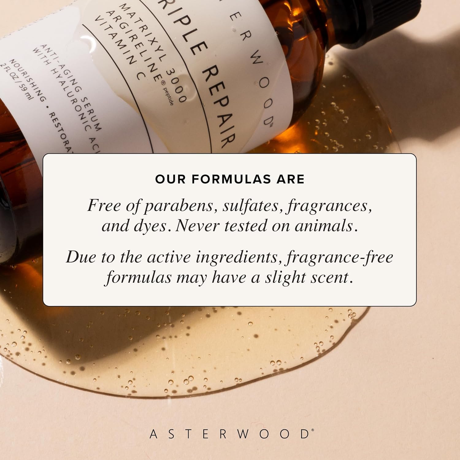 Asterwood bottle staged in bathroom setting, suggests daily routine and lifestyle benefit