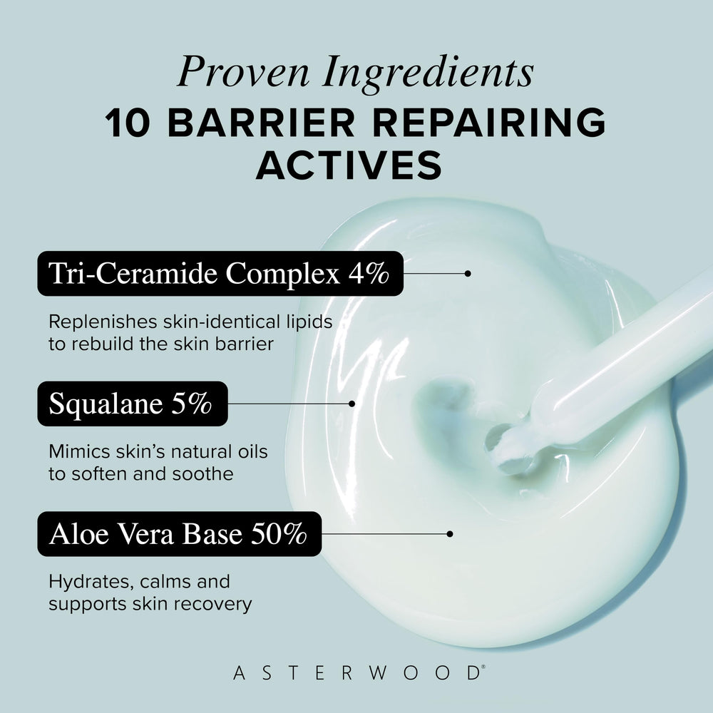 Asterwood milky serum texture on hand showing lightweight hydration