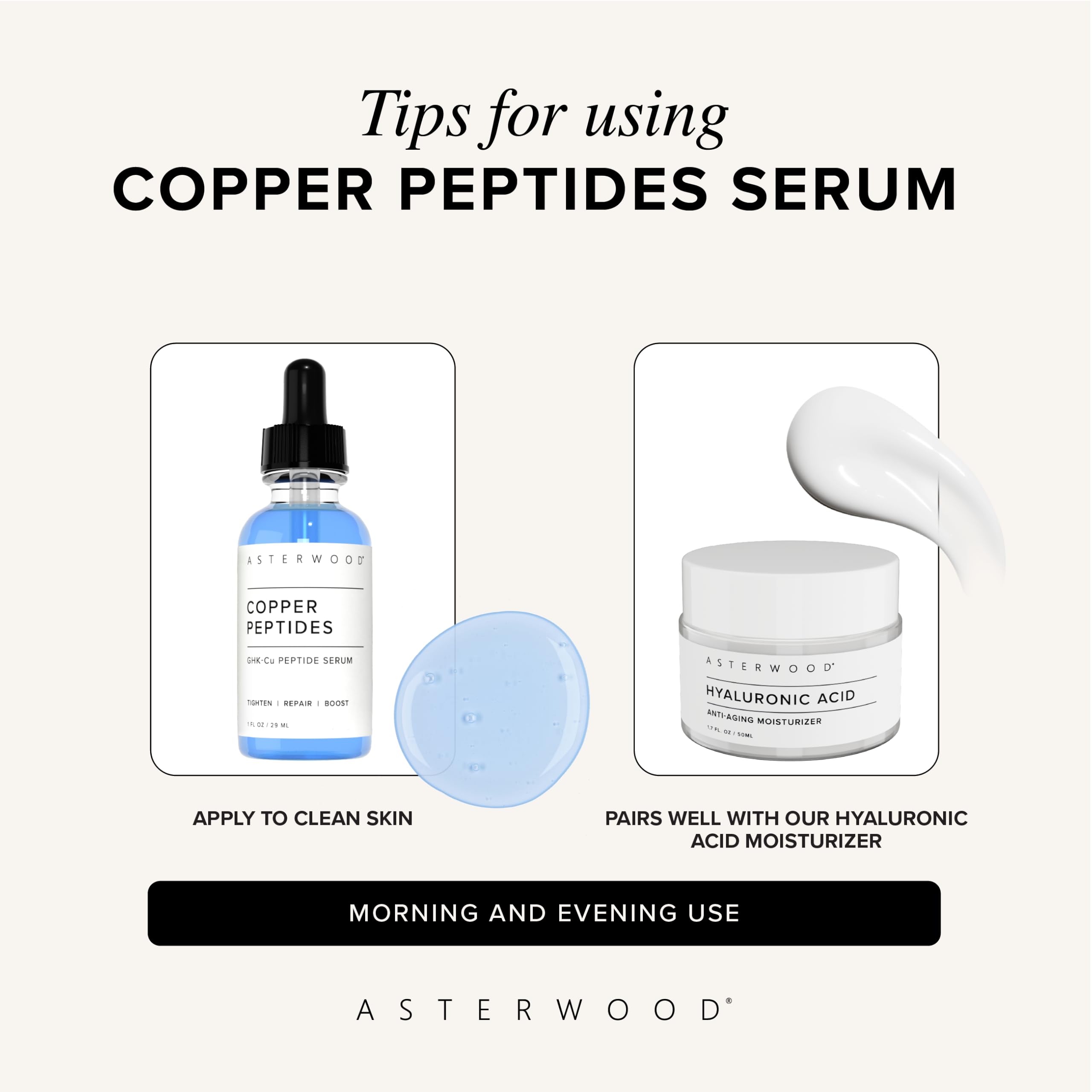 Asterwood packaging flatlay with ingredients and props illustrating clean formulation benefit