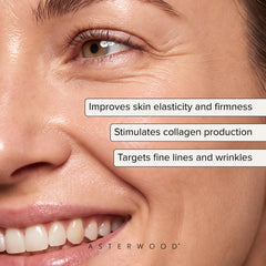 Asterwood serum dropper closeup with clear texture demonstrating quick-absorbing formula benefit