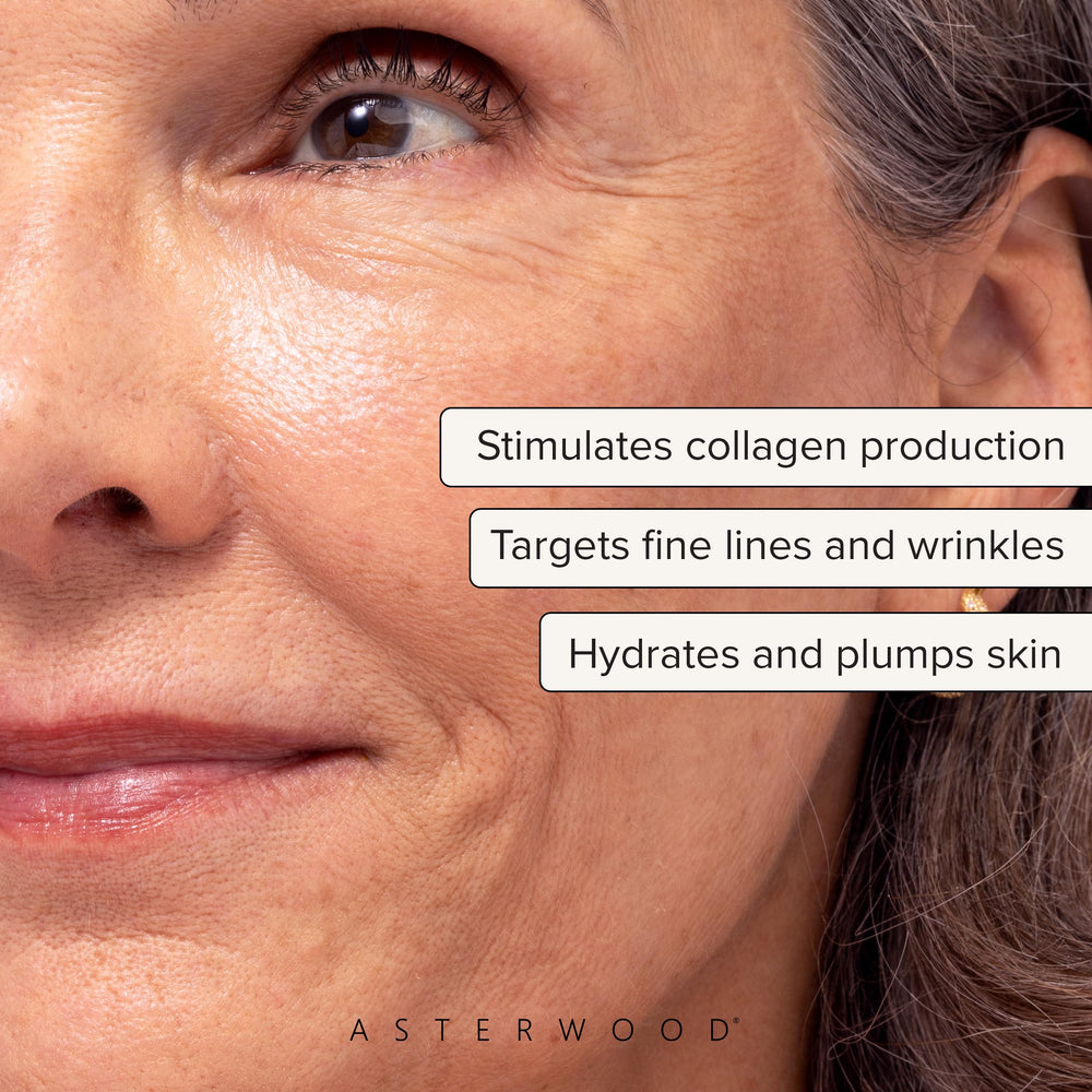 Asterwood serum dropper releasing a clear drop, demonstrates controlled application benefit