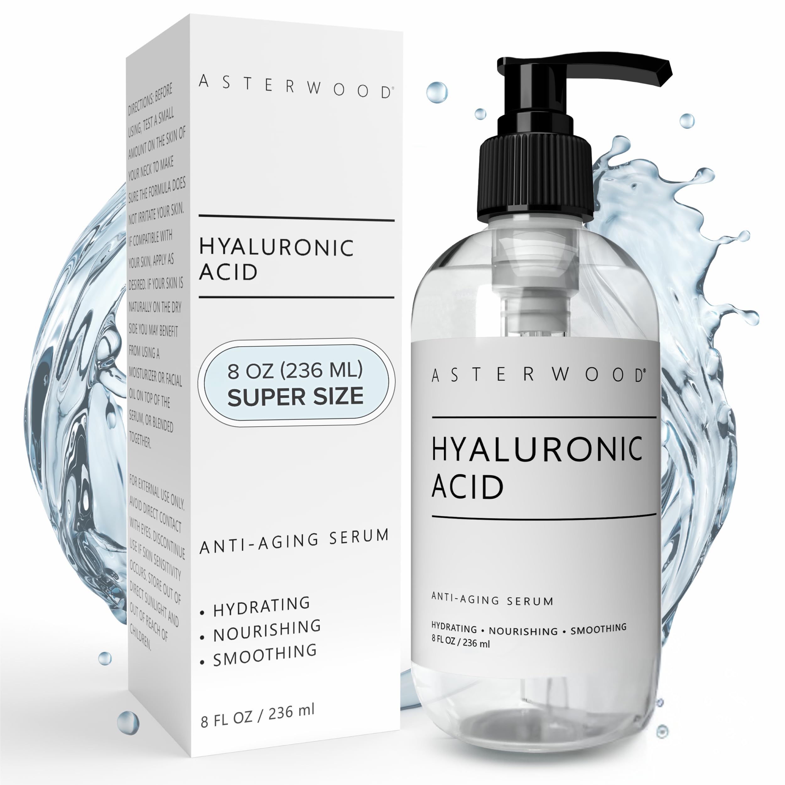 Asterwood bottle front view showing clean packaging and hydration benefit