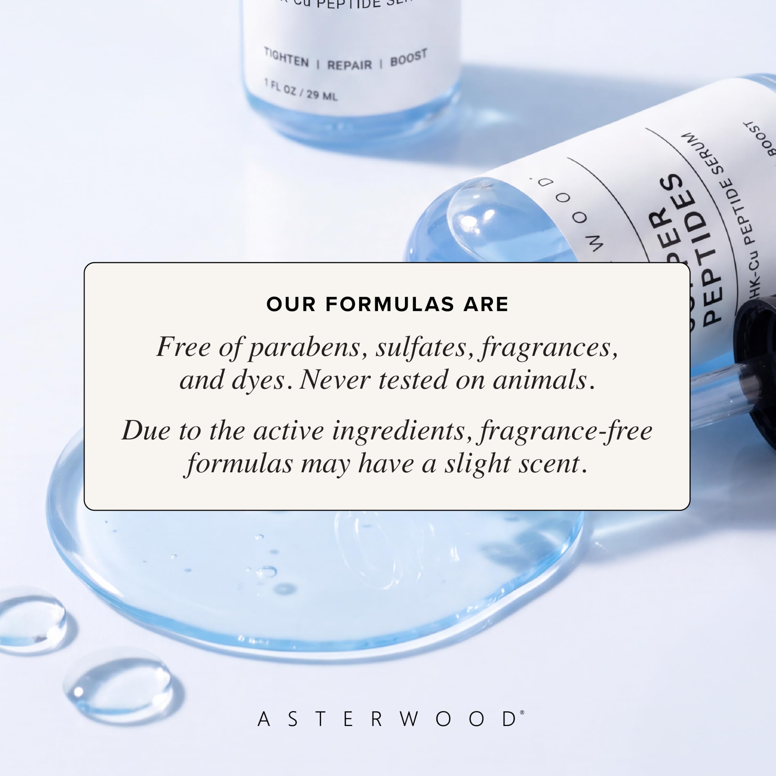 Asterwood serum in a morning routine bathroom setting showing layering under moisturizer benefit