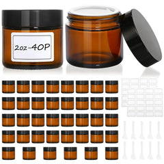 AstrivixDD front view of 40 amber glass jars kit showing ready-to-use convenience
