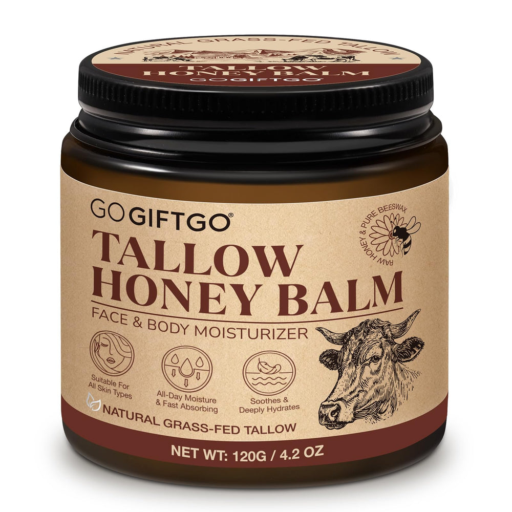 asusxcli front jar showing whipped tallow honey balm for deep hydration