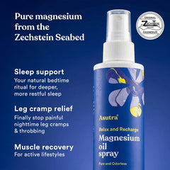 ASUTRA drop of magnesium oil on skin showing texture benefit: quick absorption